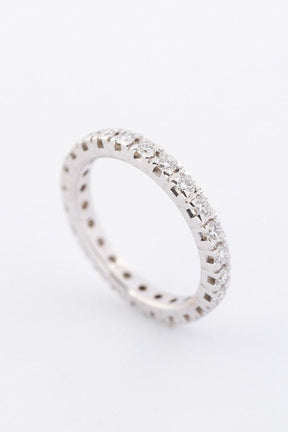 white gold alliance ring with 24 diamonds