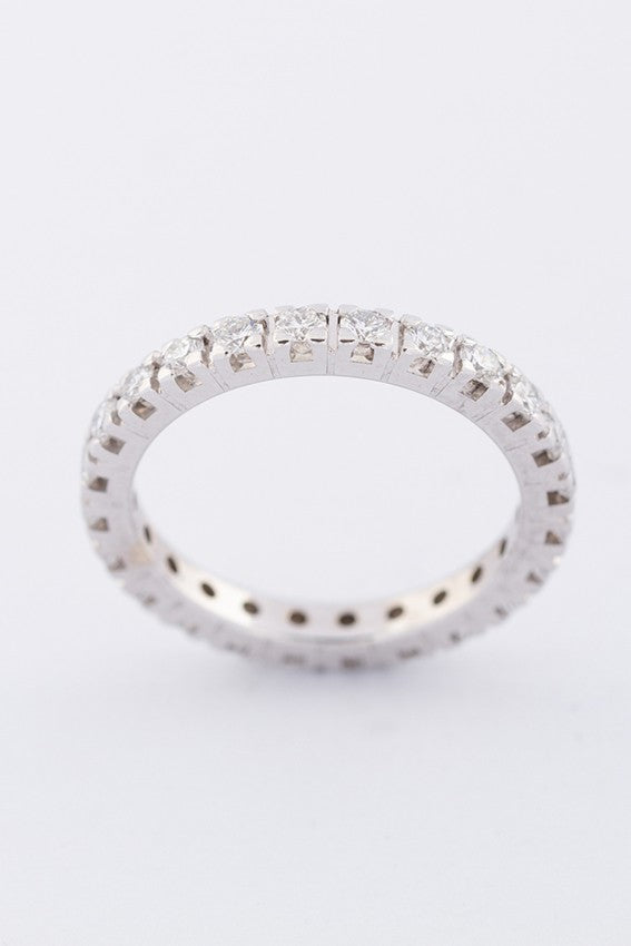 white gold alliance ring with 24 diamonds