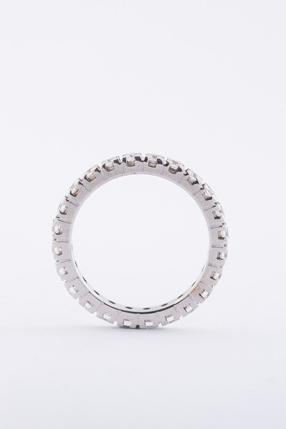 white gold alliance ring with 24 diamonds