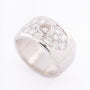 White gold band ring with 13 diamonds
