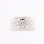 White gold band ring with 13 diamonds
