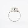Art Deco platinum princess ring with 2 brilliant-cut diamonds