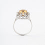 White gold entourage ring with citrine and diamonds