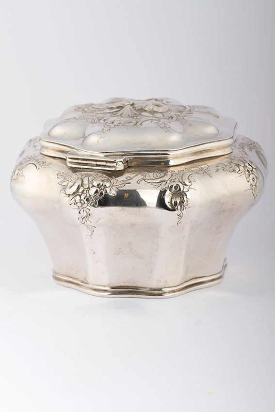 Antique silver tea caddy