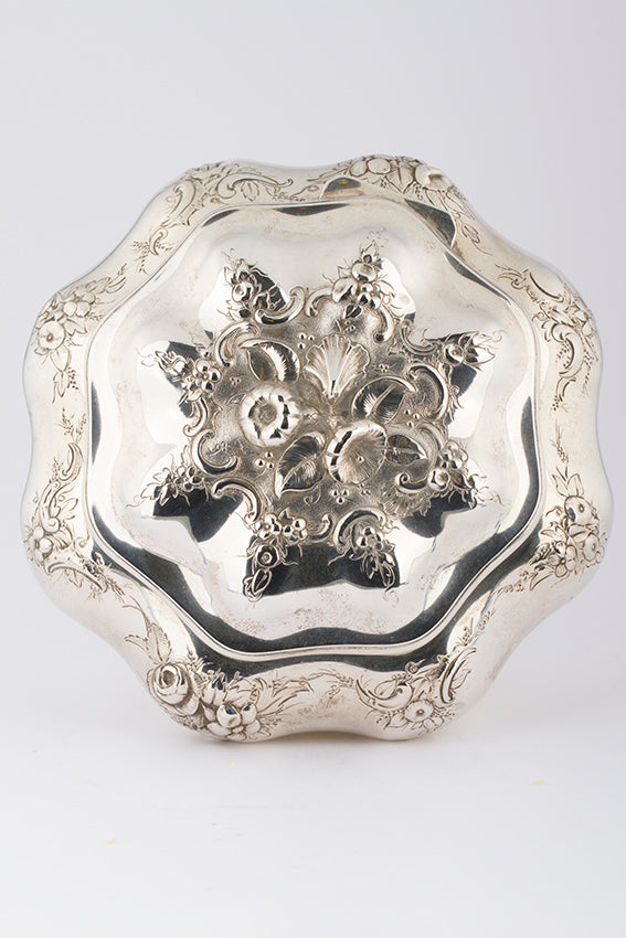 Antique silver tea caddy