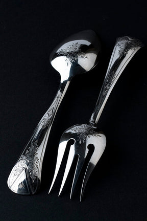 Antique silver serving cutlery