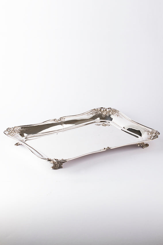 Antiek zilveren biedermeier dienblad