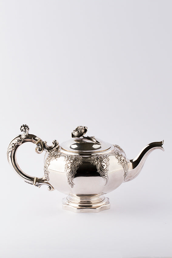 Antique silver Biedermeier tableware
