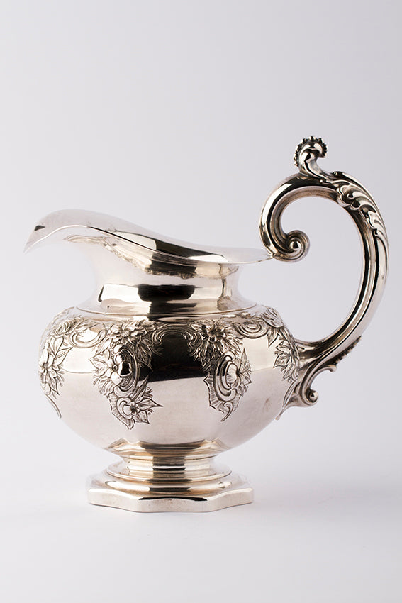 Antique silver Biedermeier tableware
