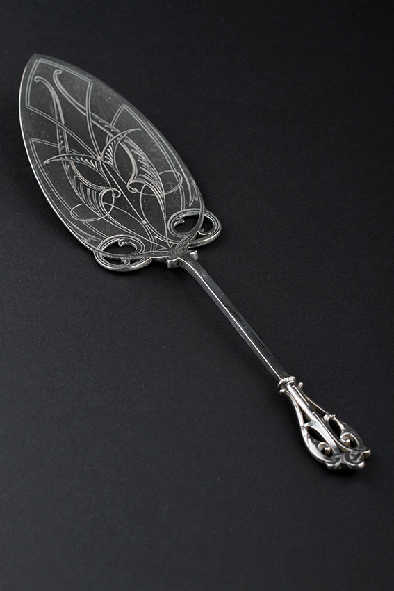 Antique silver Art Nouveau cake server