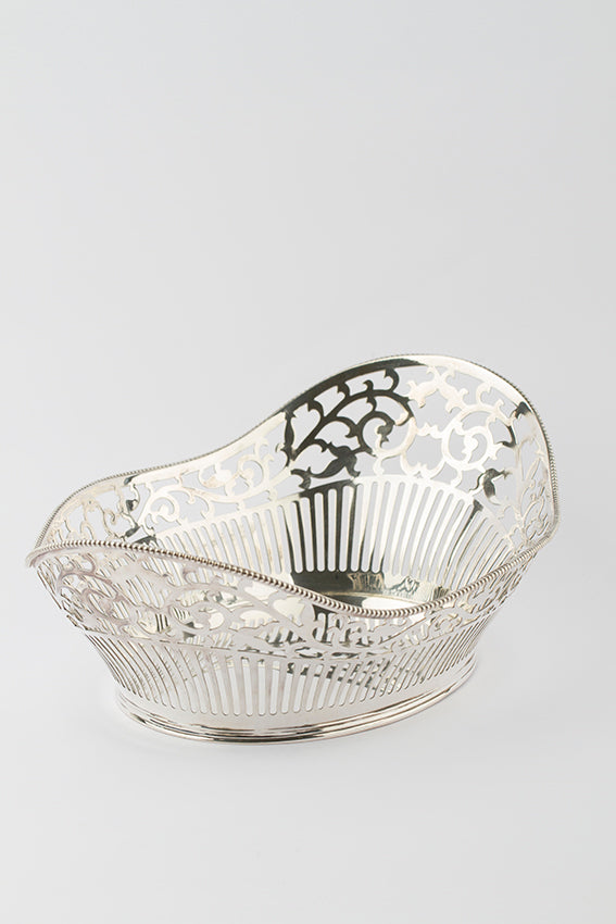 Silver openwork bread basket