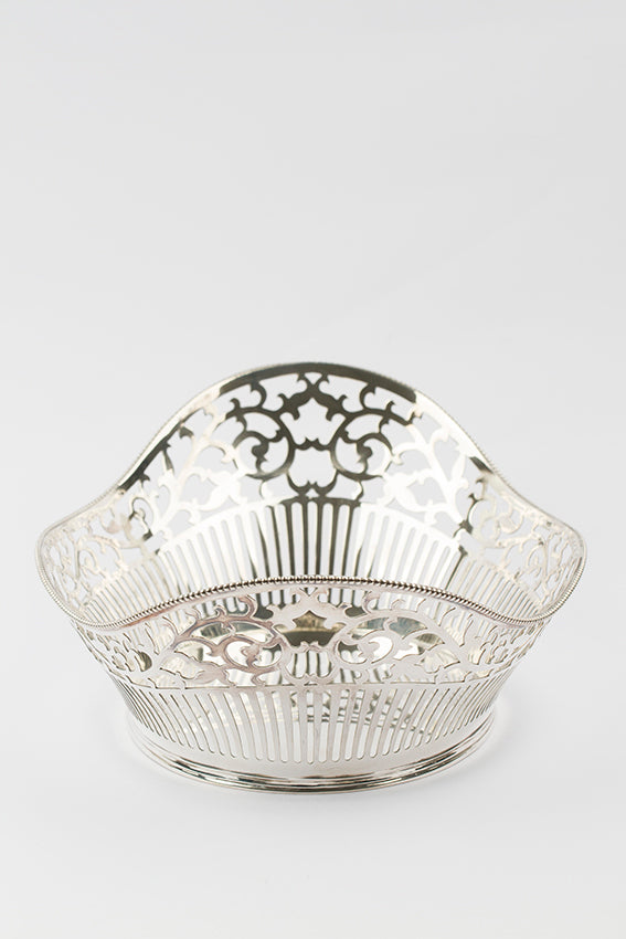 Silver openwork bread basket
