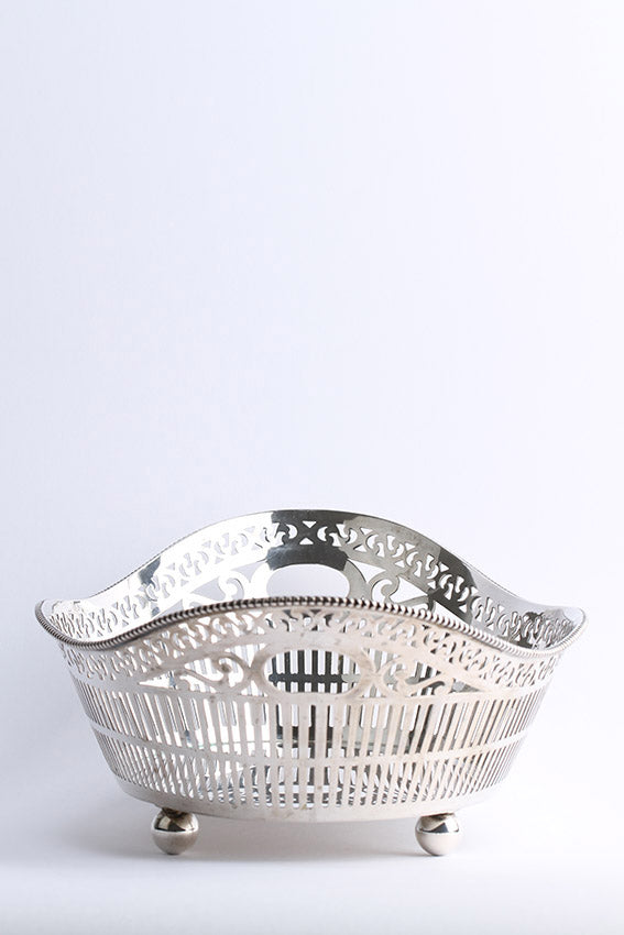 Old silver bread basket