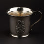 Old silver children's cup with goat