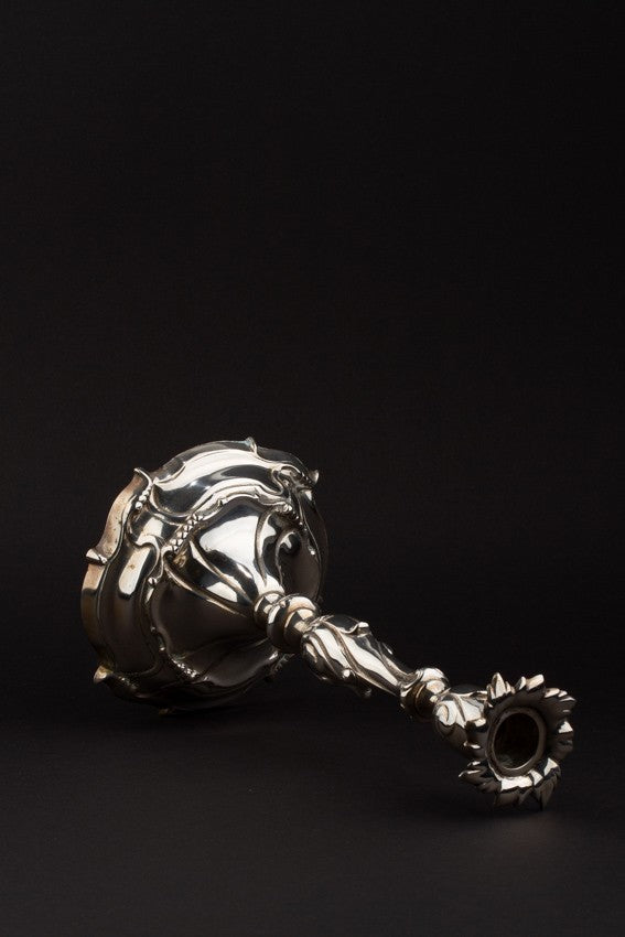 Silver 1-wick candlestick