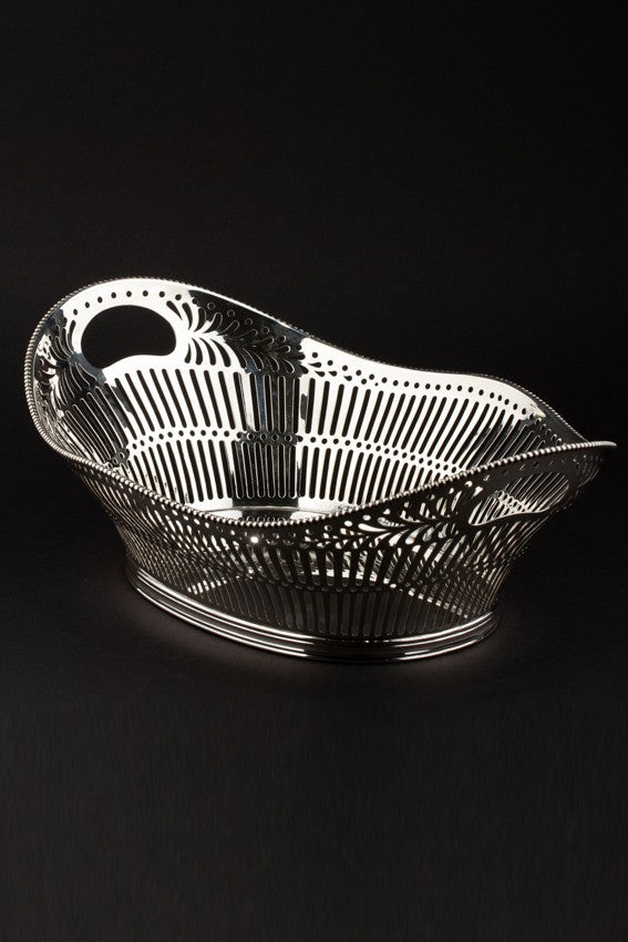 Old silver openwork bread basket