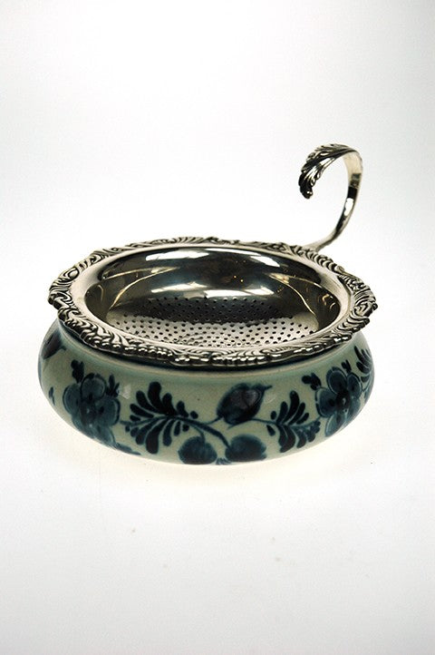 Old silver tea strainer