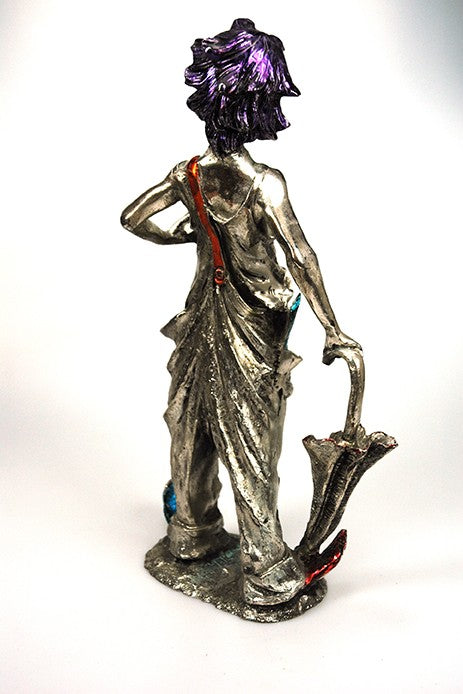 Zilveren Harlekijn met emaille