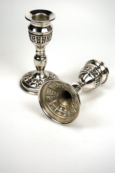 Old silver candlesticks