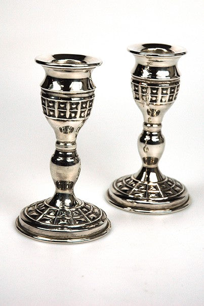 Old silver candlesticks