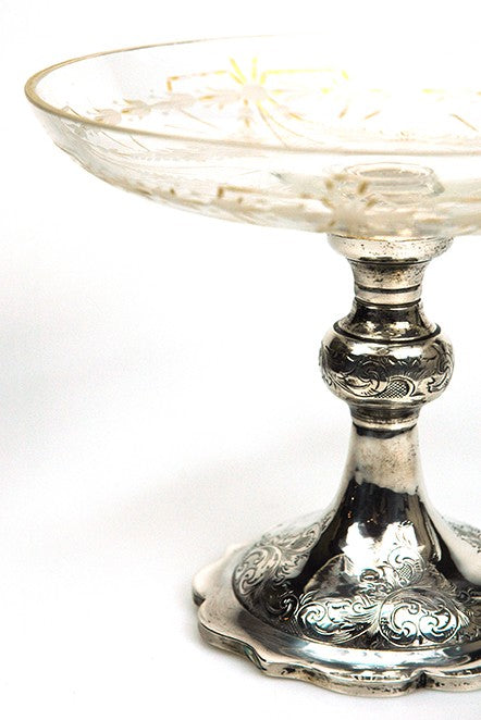 Antique silver bridal dish